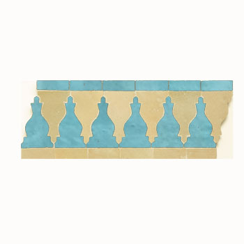 Mosaic House Moroccan tile Sharafa S 11-13 Beige Light Turquoise  zellige, mosaic, zellij, border, glaze, classic, traditional 